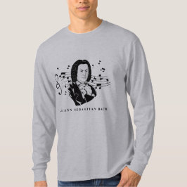 Camiseta Johann Sebastian Bach Portrait e Bust com Notes