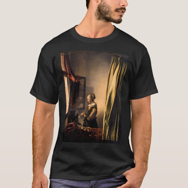 Camiseta Johannes Vermeer Girl Lendo Uma Carta Em Aberto (Frente)