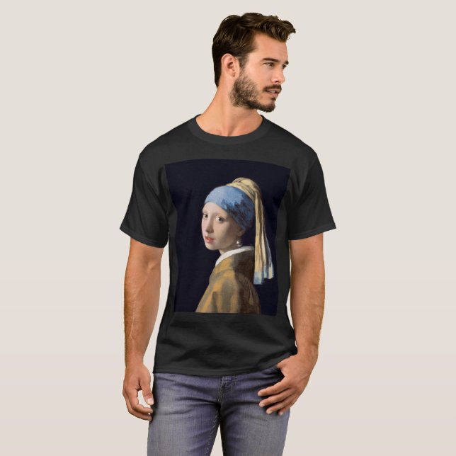 Camiseta JOHANNES VERMEER - Menina com um brinco 1665 da (Frente Completa)