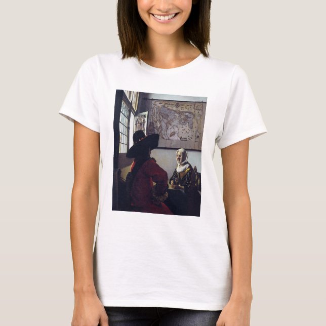 Camiseta Johannes Vermeer, Oficial E Garota Rindo (Frente)