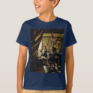 Camiseta Johannes Vermeer's A Arte da Pintura por volta de 