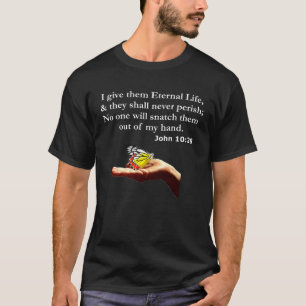 Camiseta John 1028 Escritura de Bíblia Eterna Cristã Verse