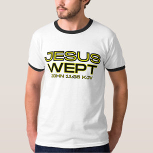 Camiseta John 11:35 - Bíblia Verse KJV - Citação de Dedos M