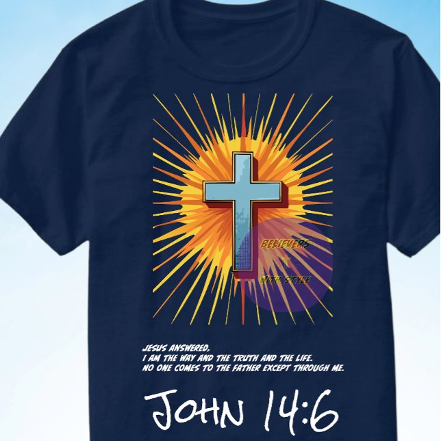 Camiseta John 14:6 Escritura de Bíblia - Cristão (Criador carregado)