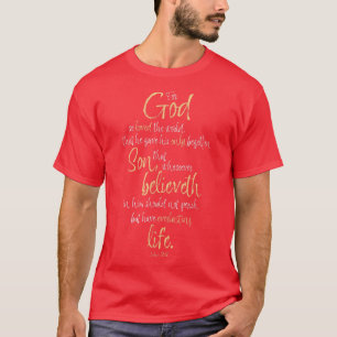 Camiseta John 316 Bíblia Verse Por Deus Tão Amado o Mundo S