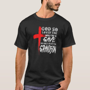Camiseta John 316 Christian Cross Bíblia Grandson