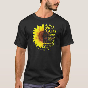 Camiseta John 316 Cristão Girassol Versos Dizendo Religi