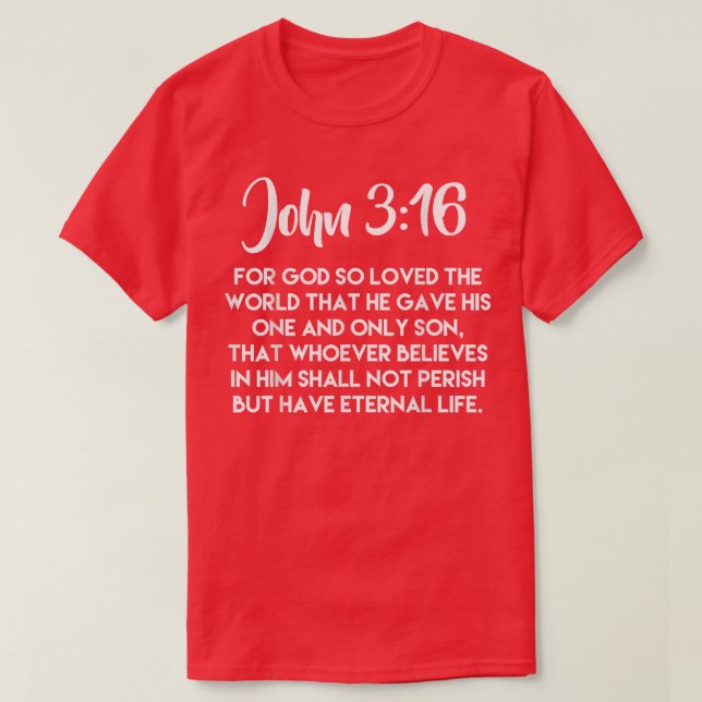 Camiseta John 316 EscriturasPresentes para MulheresJovens (Frente do Design)