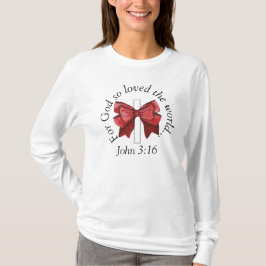 Camiseta John 3:16 Arco Vermelho Coquette Cross Sweatshirt
