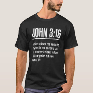 Camiseta John 3 16 Bíblia Verse T Shirt