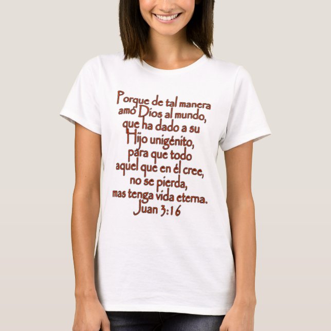 Camiseta John 3:16 espanhol (Frente)