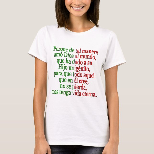 Camiseta John 3:16 espanhol (Frente)