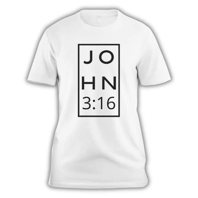 Camiseta John 3:16 Famoso Citação de Bíblias Masculinas (Criador carregado)