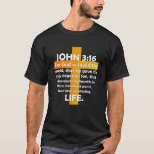 Camiseta John 3 16 KJV Bíblia Christian T Shirt 03