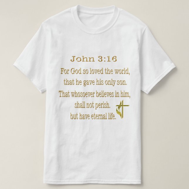 Camiseta John 3:16 t-shirt cristã (Frente do Design)