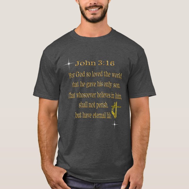 Camiseta John 3:16 t-shirt cristã (Frente)
