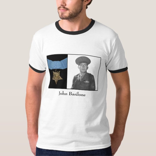 Camiseta John Basilone e a medalha da honra (Frente)