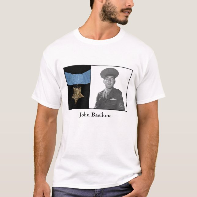Camiseta John Basilone e a medalha da honra (Frente)