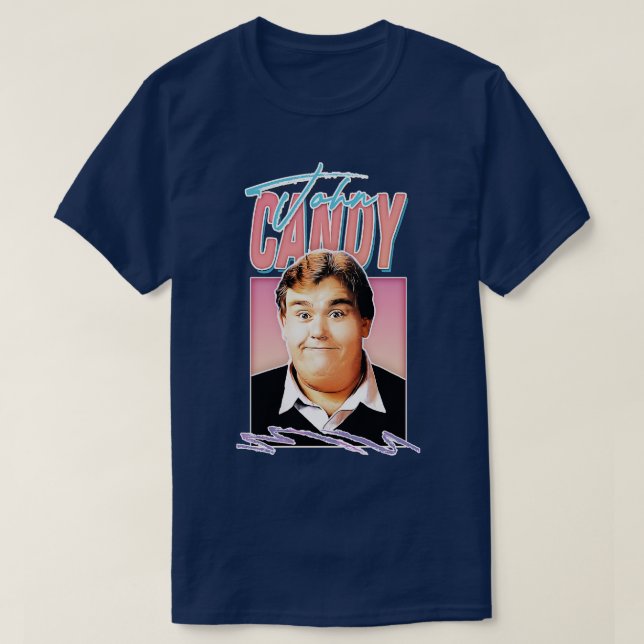 Camiseta John Candy 80s Estilo Retro Arte do Ventilador (Frente do Design)