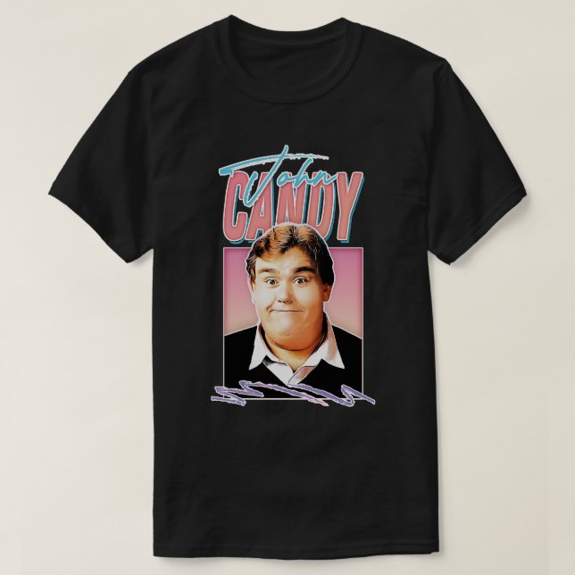 Camiseta John Candy 80s Estilo Retro Arte do Ventilador (Frente do Design)