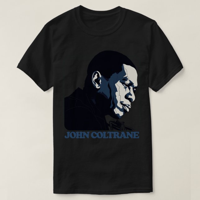Camiseta John Coltrane Retro Jazz Music Fan Design (Frente do Design)