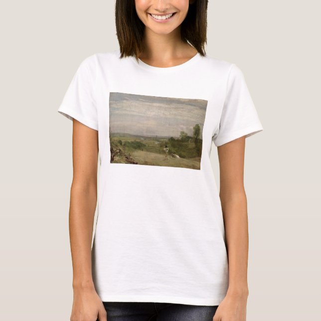 Camiseta John Constable | Manhã de Verão: Dedham de Langh (Frente)