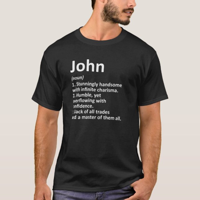Camiseta JOHN Definição Nome Personalizado Funny Birthday G (Frente)