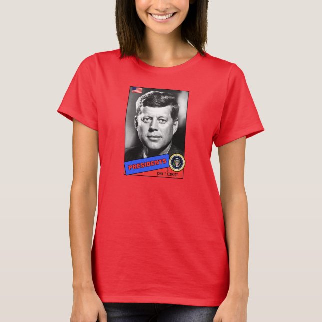 Camiseta John F. Kennedy Baseball Card (Frente)