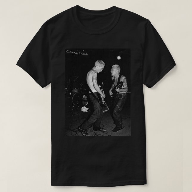 Camiseta John Frusciante _amp_ Flea - RHCP - (Frente do Design)