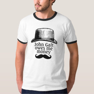 Camiseta John Galt Me Deves Dinheiro Versão Bigode