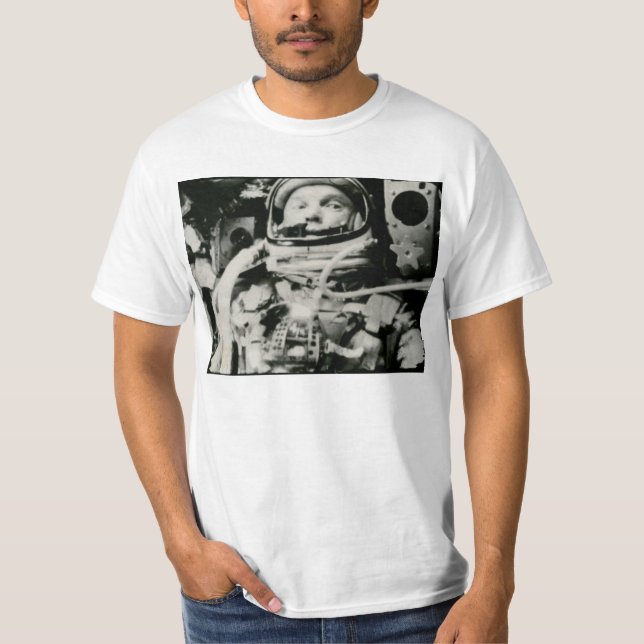 Camiseta John Glenn no vôo histórico da amizade 7 (Frente)
