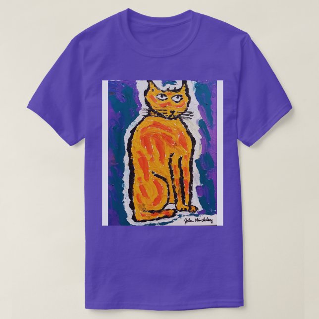 Camiseta John Hinckley pintando originalmente o gato Baby B (Frente do Design)