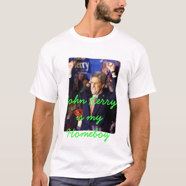 Camiseta John Kerry é meu ficar em casa (Frente)