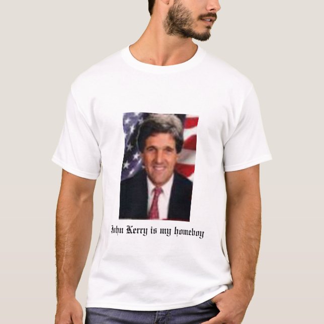 Camiseta John Kerry é meu ficar em casa (Frente)