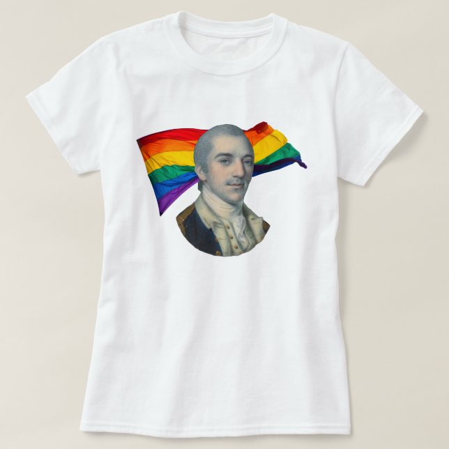Camiseta John Laurens + Orgulho gay (Frente do Design)