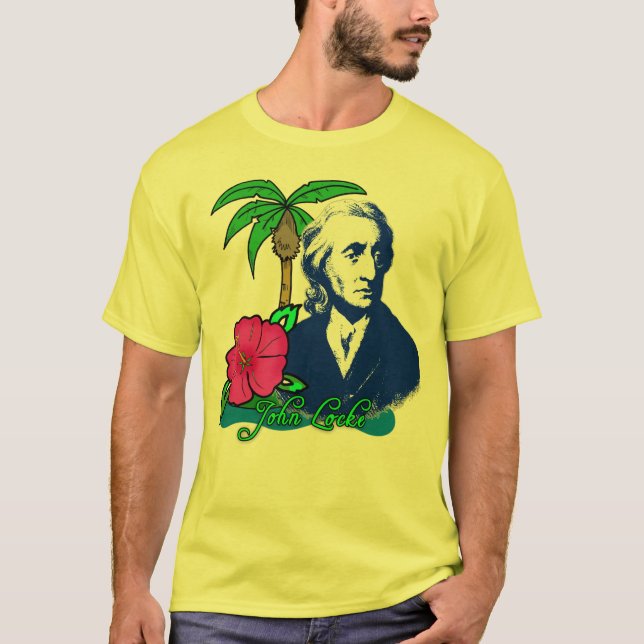 Camiseta John Locke em uma ilha de deserto (Frente)