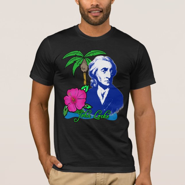 Camiseta John Locke em uma ilha de deserto (Frente)