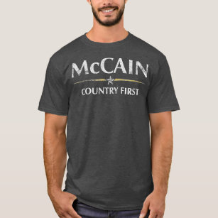 Camiseta John McCain Country First Vintage Olha O Memor Her