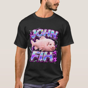 Camiseta John Pork Fih engraçado está Ligando para o Brainr