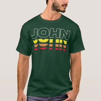 Camiseta John Primeiro Nome Engraçado Vintage Pôr do Sol Jo