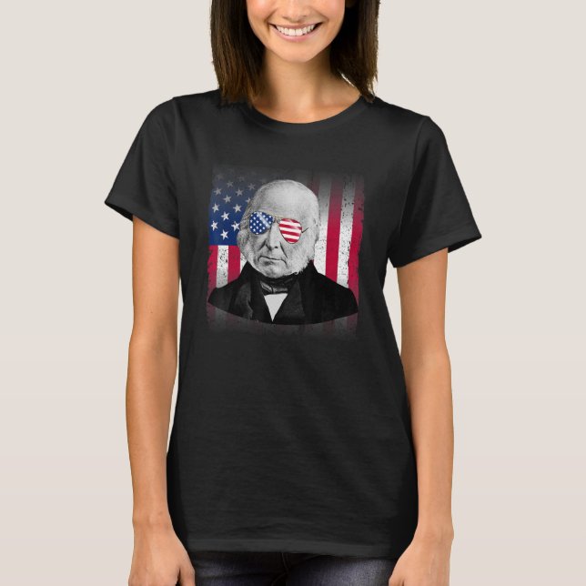 Camiseta John Quincy Adams Bandeira Americana Patriótica 4º (Frente)