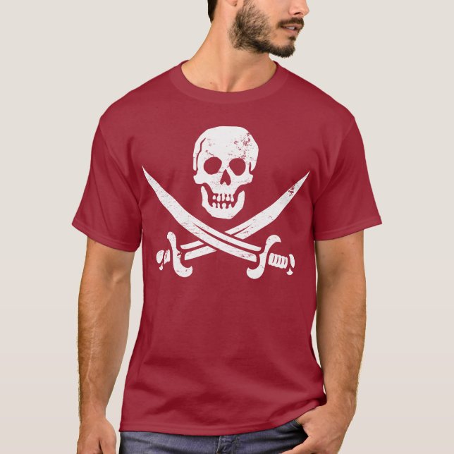 Camiseta John Rackham (Calico Jack) Pirata Flag Jolly Roger (Frente)