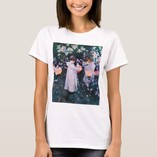 Camiseta John Singer Sargent Carnação Lily Lily Rosa (Frente)