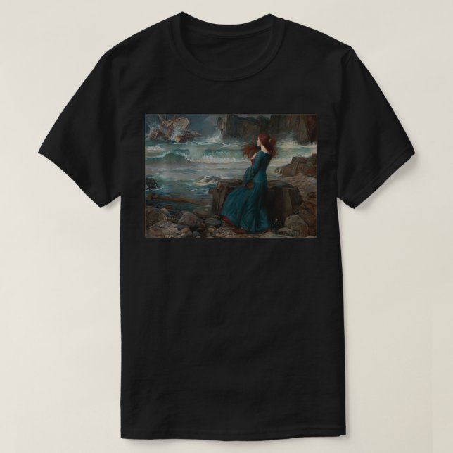Camiseta John William Waterhouse Miranda Tempest Art Painti (Frente do Design)