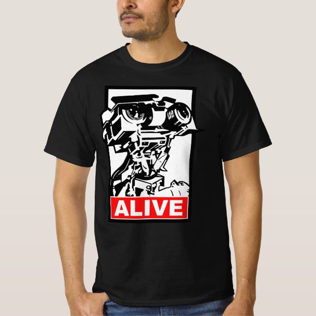 Camiseta Johnny 5, short circuit, johnny five is alive (Frente)