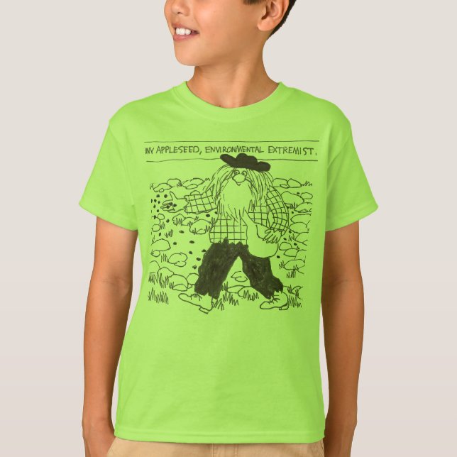 Camiseta Johnny Appleseed, extremista ambiental (Frente)