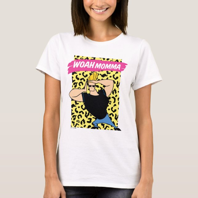 Camiseta Johnny Bravo - Woah Momma (Frente)