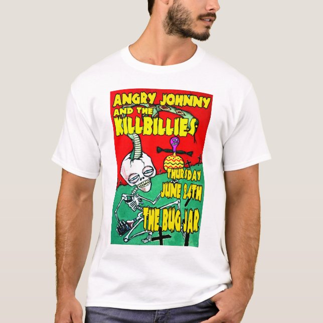 Camiseta Johnny irritado & o Killbillies @ o frasco do (Frente)