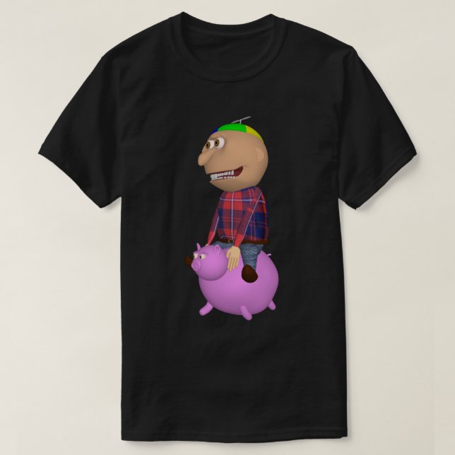 Camiseta Johnny Riding a Pig T-shirt (Frente do Design)