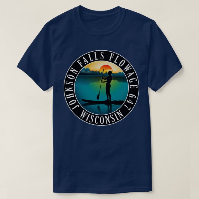 Camiseta Johnson Falls Flowage 647 Wisconsin Paddleboard (Frente do Design)